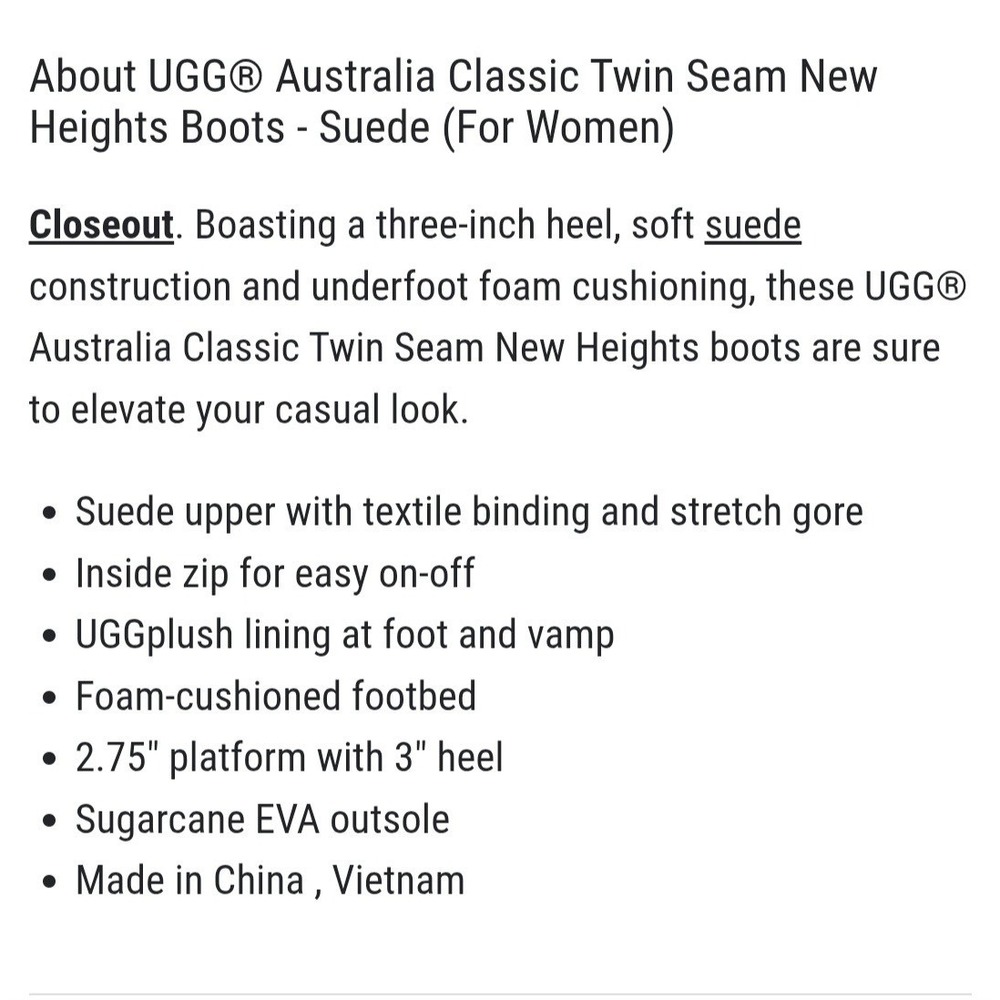 UGG Women's Trendy Block Heel Platform Boots Brown Suede Size 8 - Picture 9 of 9